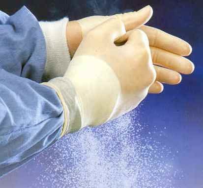 Powdered surgical gloves